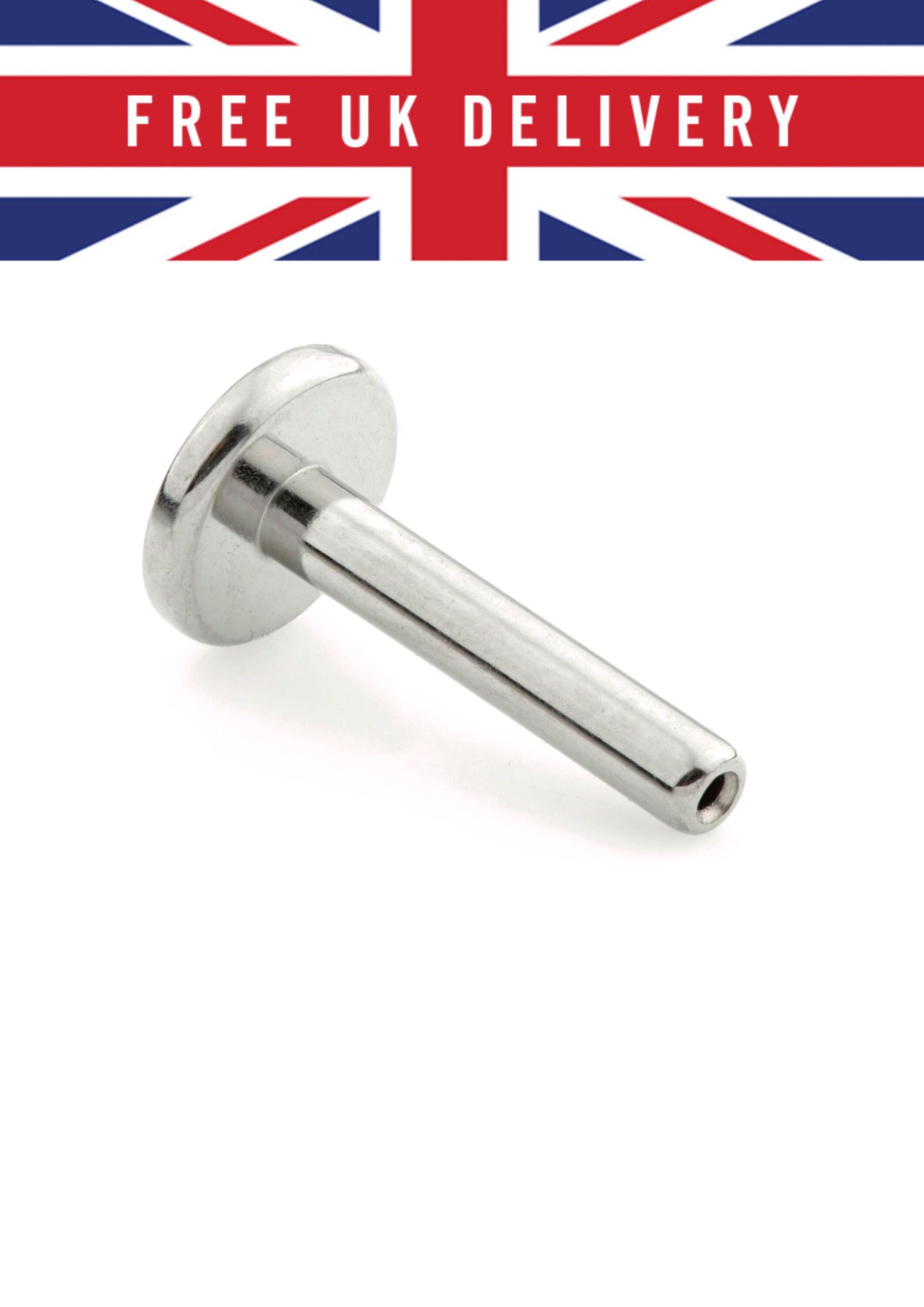 Basic Titanium Threadless Labret Push Fit 0.8mm 20g 1mm 18g 1.2mm