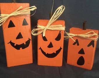 Wooden Pumpkin Set-3 pieces/wooden pumpkins/pumpkins/pumpkin/pumpkin set/fall decor/thanksgiving/thanksgiving decor/rustic thanksgiving