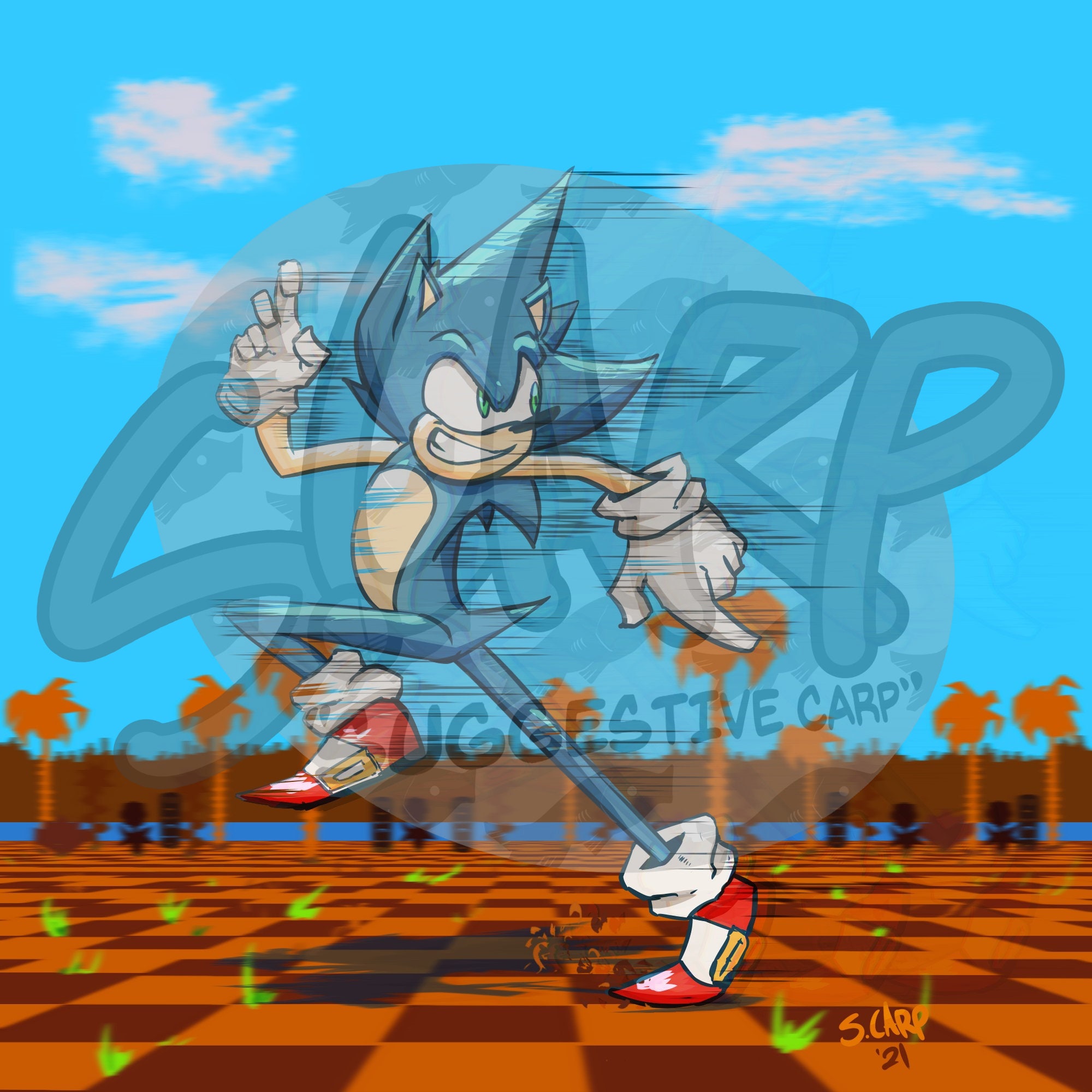 Restoration Of Sonic.EXE  Sonic, Dark fantasy art, Sonic fan art