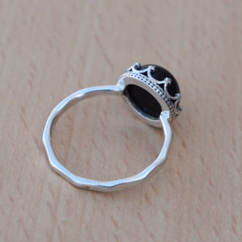 December Birthstone Ring-Unique Christmas Gift Ring Beautiful Natural Black Onyx Ring-Solid 925 Sterling Silver Black Ring-Handmade Jewelry