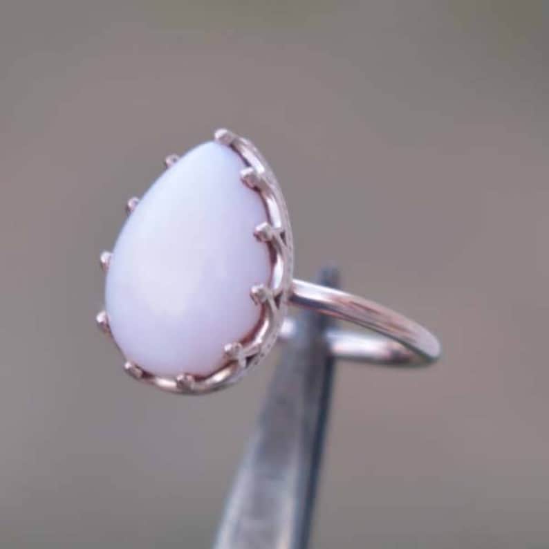 Christmas Gift Ring 925 Sterling Silver Designer Opal Ring Pink Gemstone Ring Pink Opal Ring Rose Gold Fill Grown Pink Opal Ring