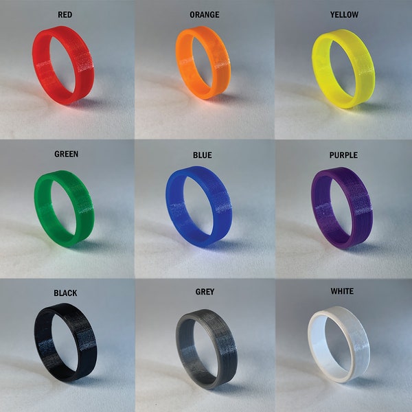 3D Printed Fashion Ring 9-COLOR Multi-Pack