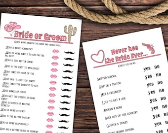 Su último rodeo / Paquete de juegos para despedida de soltera con temática de vaquera disco / 10 juegos y preguntas de trivia