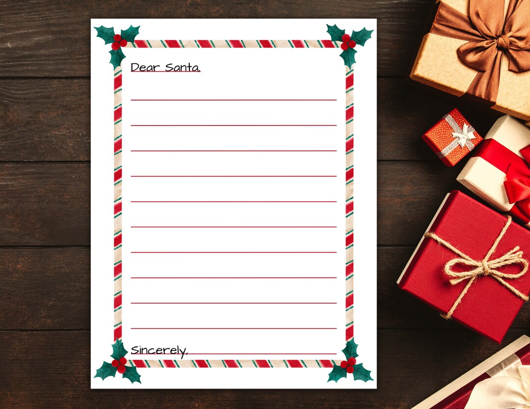 Printable Letter to or From Santa for Kids Holiday Writing With and ...