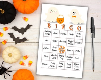 Ein wenig Boo ist fast aufgrund von Halloween-Babyparty-Bingo mit vorausgefüllten Spielbrettern Oktober-Babyparty-Ideen -Baby braut Halloween-Dusche