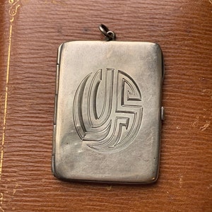 Art Deco Sterling Silver 925 Initials LUS Monogrammed Photograph Photo Pendant Locket