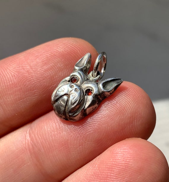 Antique Sterling Silver 925 Dog Terrier Bulldog B… - image 2