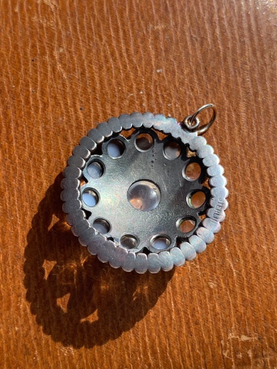 Vintage sterling Silver 925 Moonstone Pendant Cha… - image 8