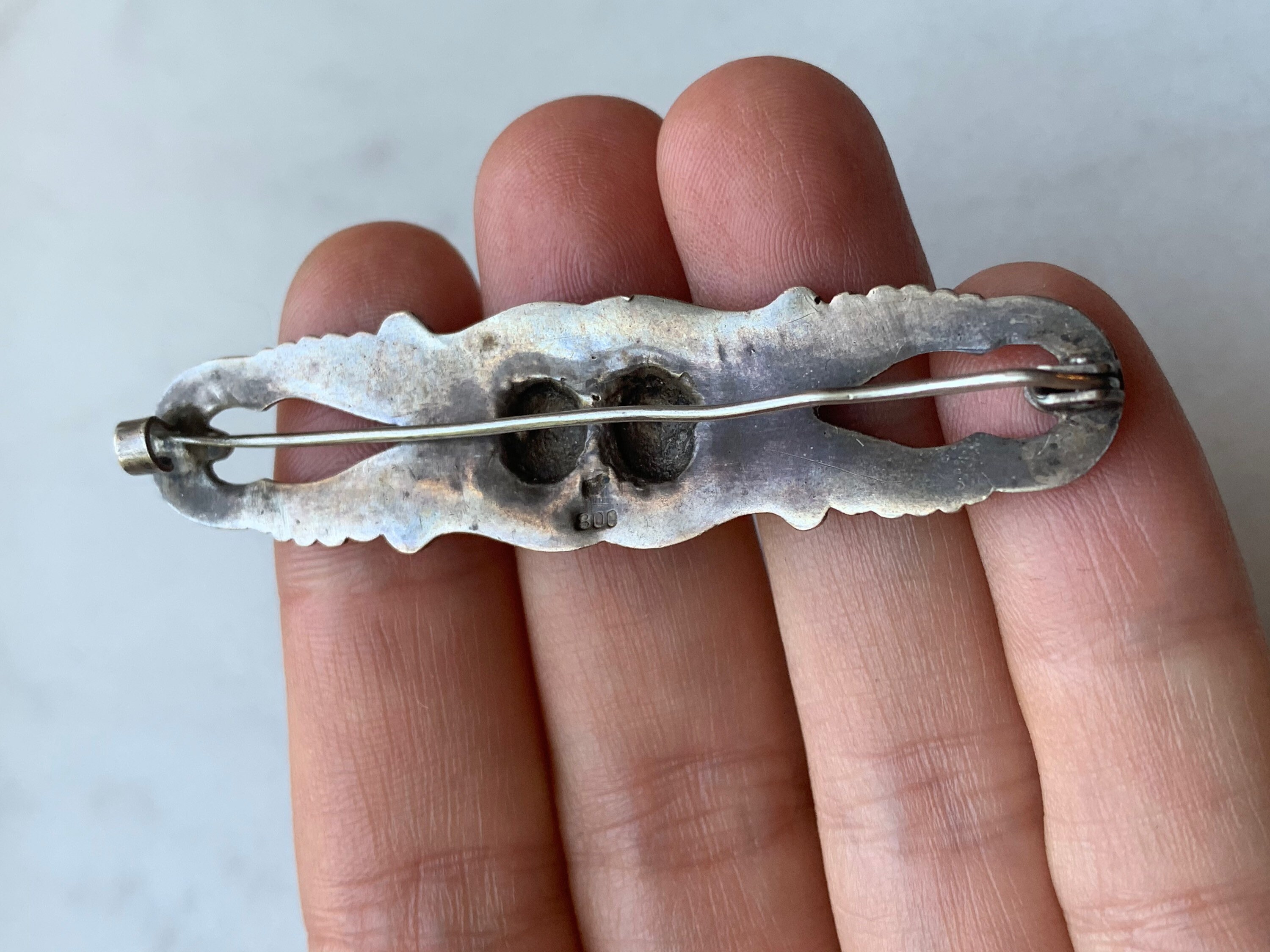 Superbe Broche Ancienne En Forme De Rose - Argent Massif 800 - Vintage Paris/Allemand