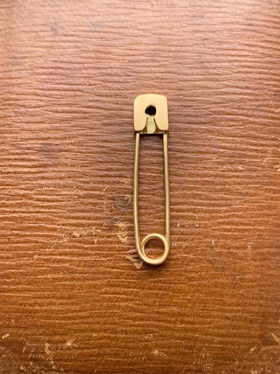 Vintage 14K 585 Yellow Gold Safety Pin Brooch - image 4