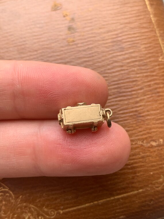 Vintage 14K 585 Gold Treasure Chest Lock Gemstone… - image 7