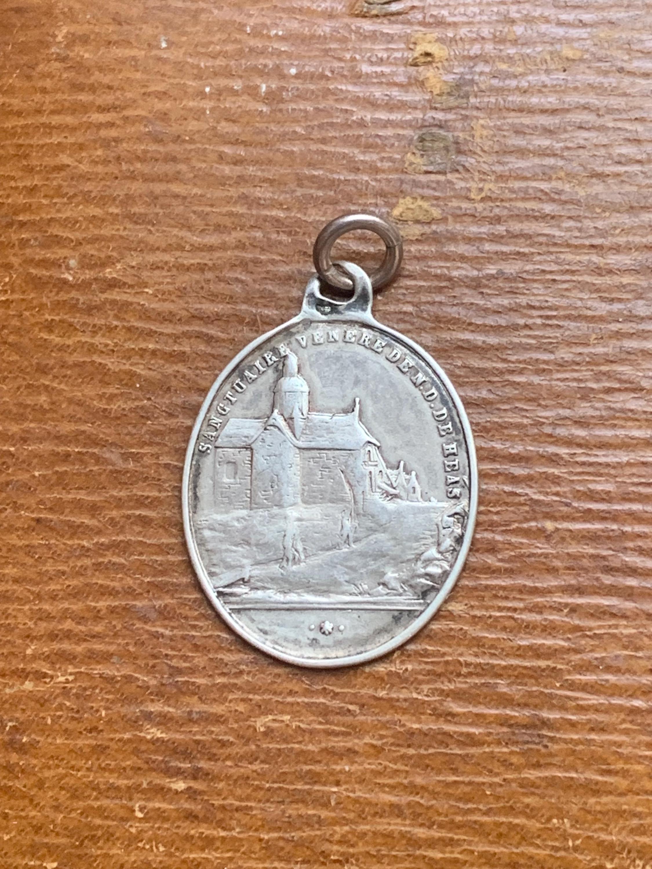 Antique Silver Religious Notre Dame Medal Pendant French France - Etsy