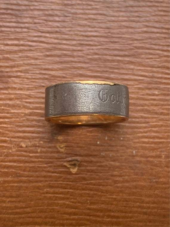 Antique 14K 585 Gold Iron I Gave Gold For Iron Ri… - image 5