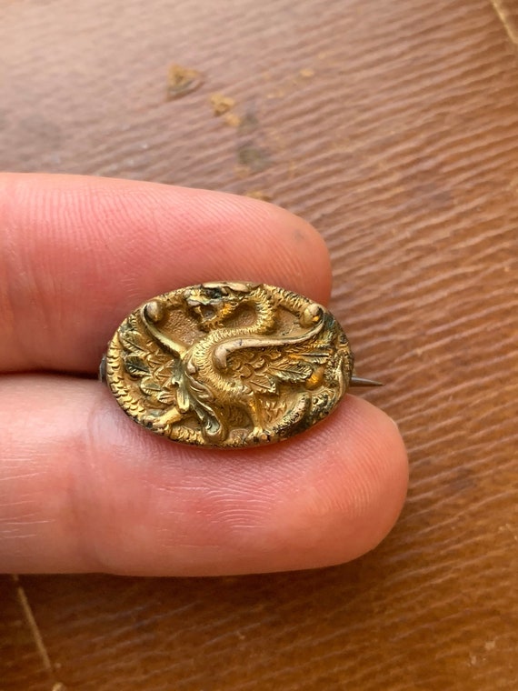 Vintage dragon brooch pin - Gem