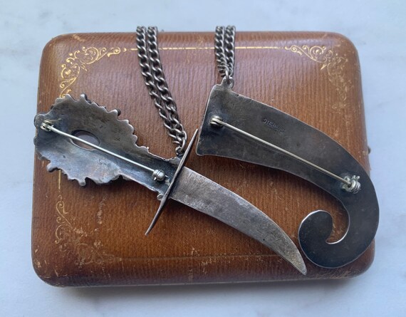 Vintage Sterling Silver 925 Moonstone Dagger Swor… - image 6