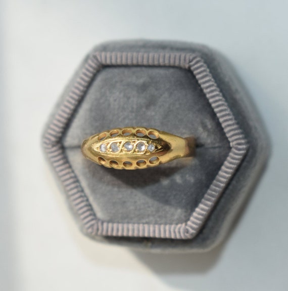 Antique 18K 18ct 750 Yellow Gold Rose Cut Diamond 