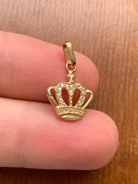Vintage 18K 750 Yellow Gold Crown Queen King Char… - image 2