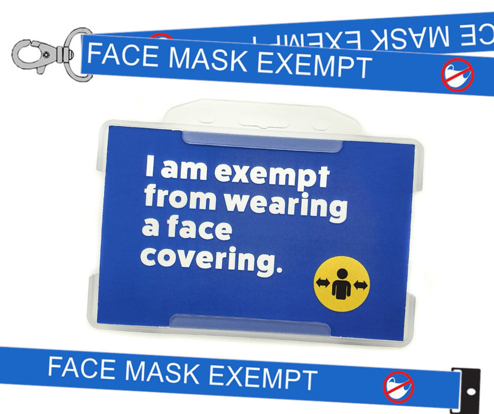 Mask exemption Card Exempt From Wearing a Face Covering FACE Etsy