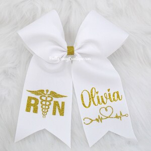 White Nurse Graduation Bow - Personalized Graduation Bow - Big Graduation  Cap Topper - 2023 Grad Cap Bow - Registered Nurse Custom Grad Bow