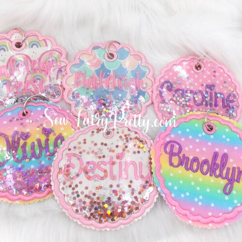 Personalized Fabric Bag Tag Name Tag Embroidered Name Tag Etsy