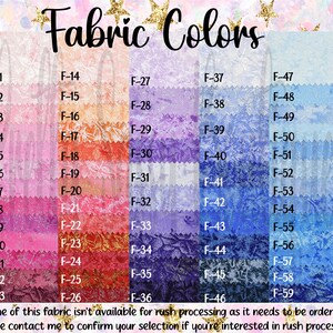 a poster with the words fabric colors on it