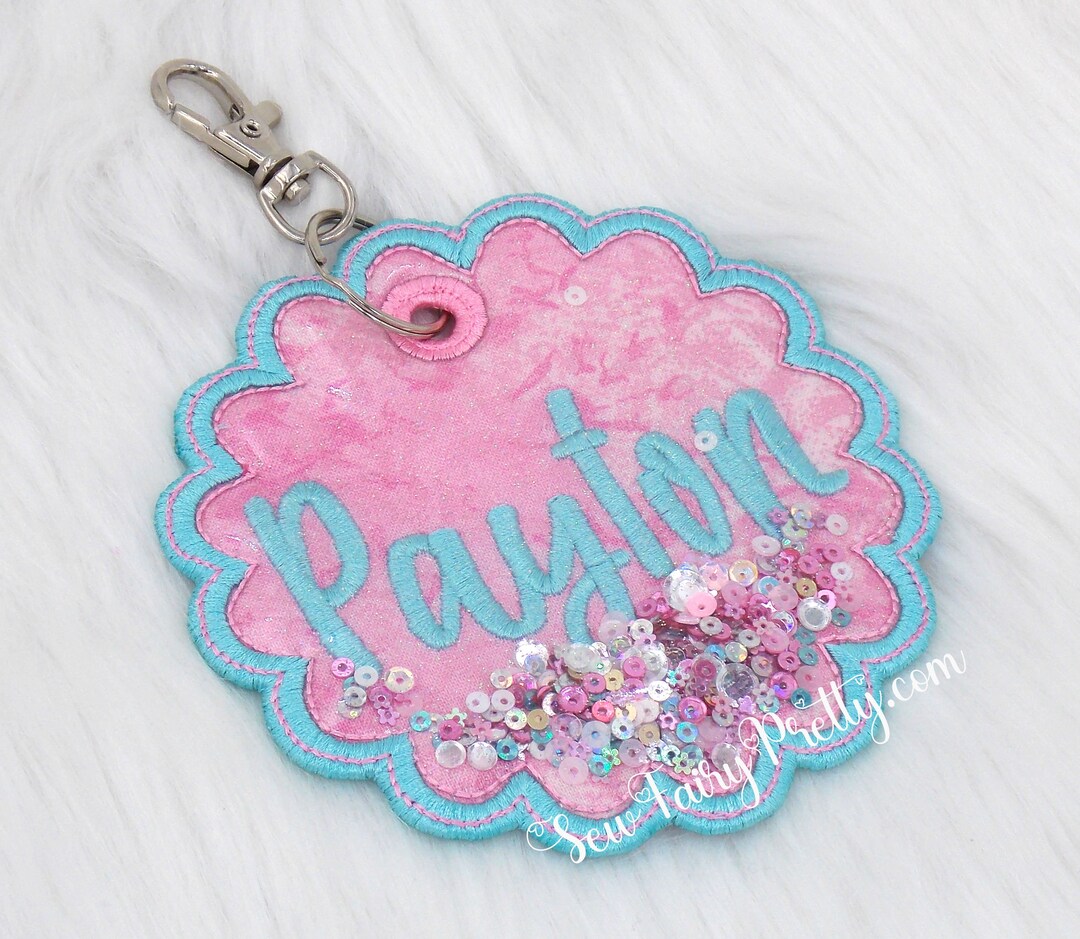 Personalized Fabric Bag Tag, Name Tag, Embroidered Name Tag, Bookbag