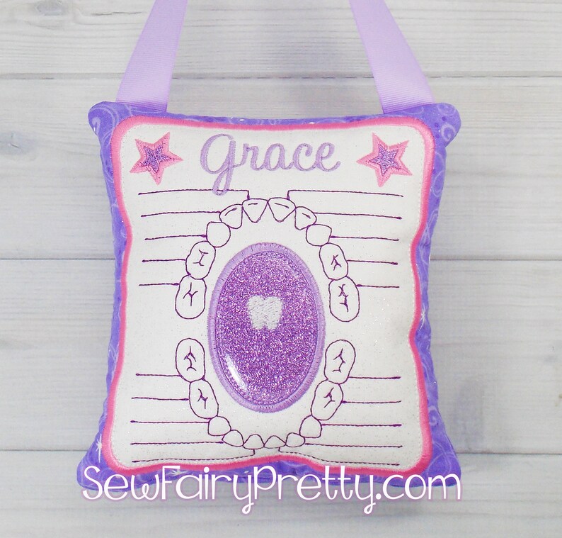 Tooth Fairy Pillow Embroidered Tooth Chart Tooth Fairy Etsy