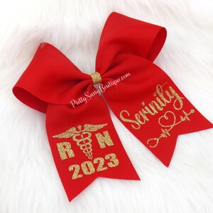 White Nurse Graduation Bow - Personalized Graduation Bow - Big Graduation  Cap Topper - 2023 Grad Cap Bow - Registered Nurse Custom Grad Bow