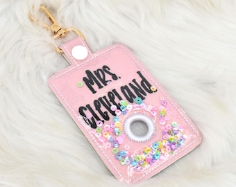 Portatarjetas de identificación personalizado con alarma para enfermeras con orificio para alarma, portatarjetas de alarma para maestros, portatarjetas de alarma para maestros con monograma y ojal, regalo