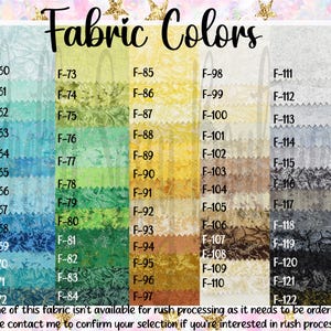 the fabric colors chart for fabric creations