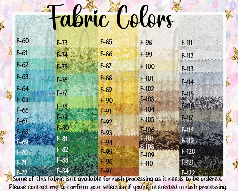 the fabric colors chart for fabric creations