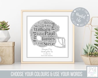 Personalized FOOTBALL GIFT - American Football Word Art