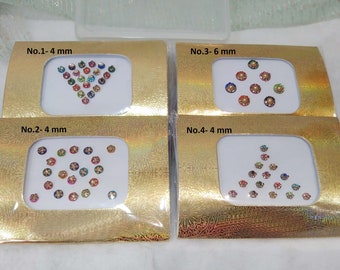 Bindis Long Colored ,Tiny  Bindis Stickers,Colorful Long Bindis, Multicolor Face Bindis,Bollywood Bindis,Self Adhesive Stickers