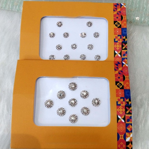 Bindi Silver Round Bindis ,Bridal Gold Bindis,Face Jewels Bindis,Gold Face Jewels Bindis,Bindis,Bollywood Bindis,Fake Belly Button Stickers