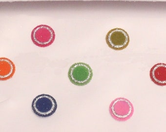Veelkleurige ronde bindistickers: Indiase voorhoofdsieraden (7 mm, 8 mm)