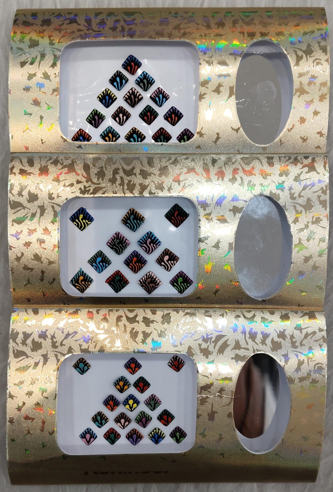 Sticker For Forehead Multicolor Square Bindi Stickers: Indian Forehead Decoration - Etsy