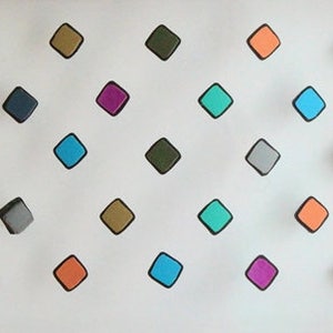 Multicolor Square Bindi Stickers,Indian Colorful Bindis Stickers,Forehead Stickers,Square Bindi Stickers,Bindi Stickers,Tiny Square Bindis image 1