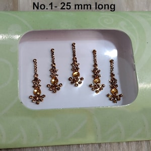Gold Long Face jewels Bindis,Bridal Bindis Stickers,Stone Bindis,Gold Bindis,,Body Art Accessory Birthday Gift For Her