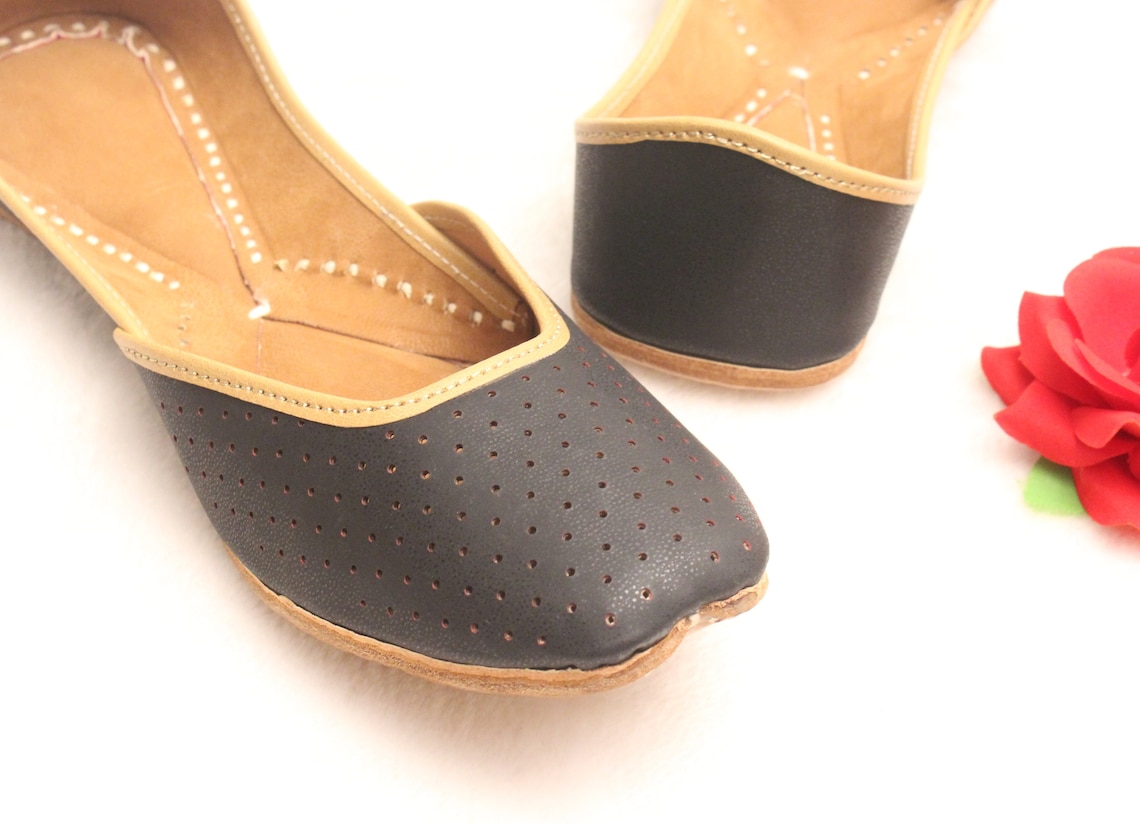 Black Leather Shoes Flats/black Loafer Shoes/indian Slip Ons Etsy