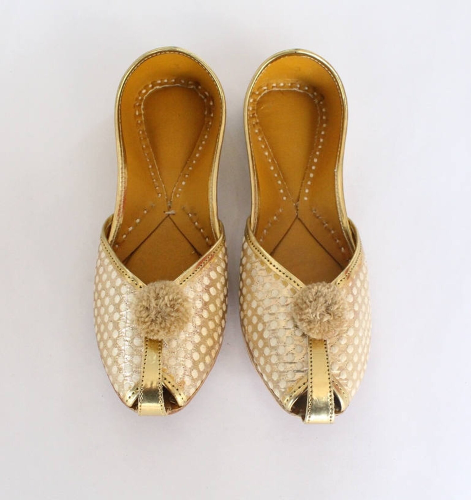 womens gold ballet flats