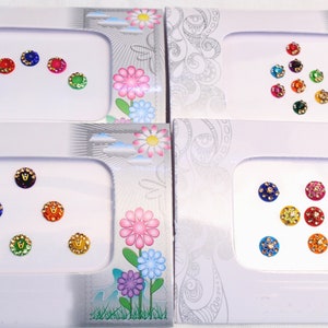 Bindis Runde Braut Fancy Bindis mit Goldstein, mehrfarbige Bindis, buntes Gesicht Bollywood Bindis, selbstklebender Aufkleber