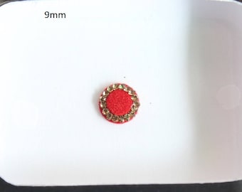 Rode bindistickers met gouden rand - Indiase voorhoofdsieraden