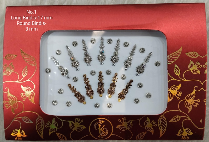 Gold & Silver Face Jewels: Long Bridal Bindi Stickers - Etsy