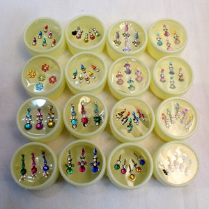 Bindis largos de colores, pegatinas de bindis largos, bindis largos coloridos, bindis faciales multicolores, bindis de Bollywood, pegatinas autoadhesivas