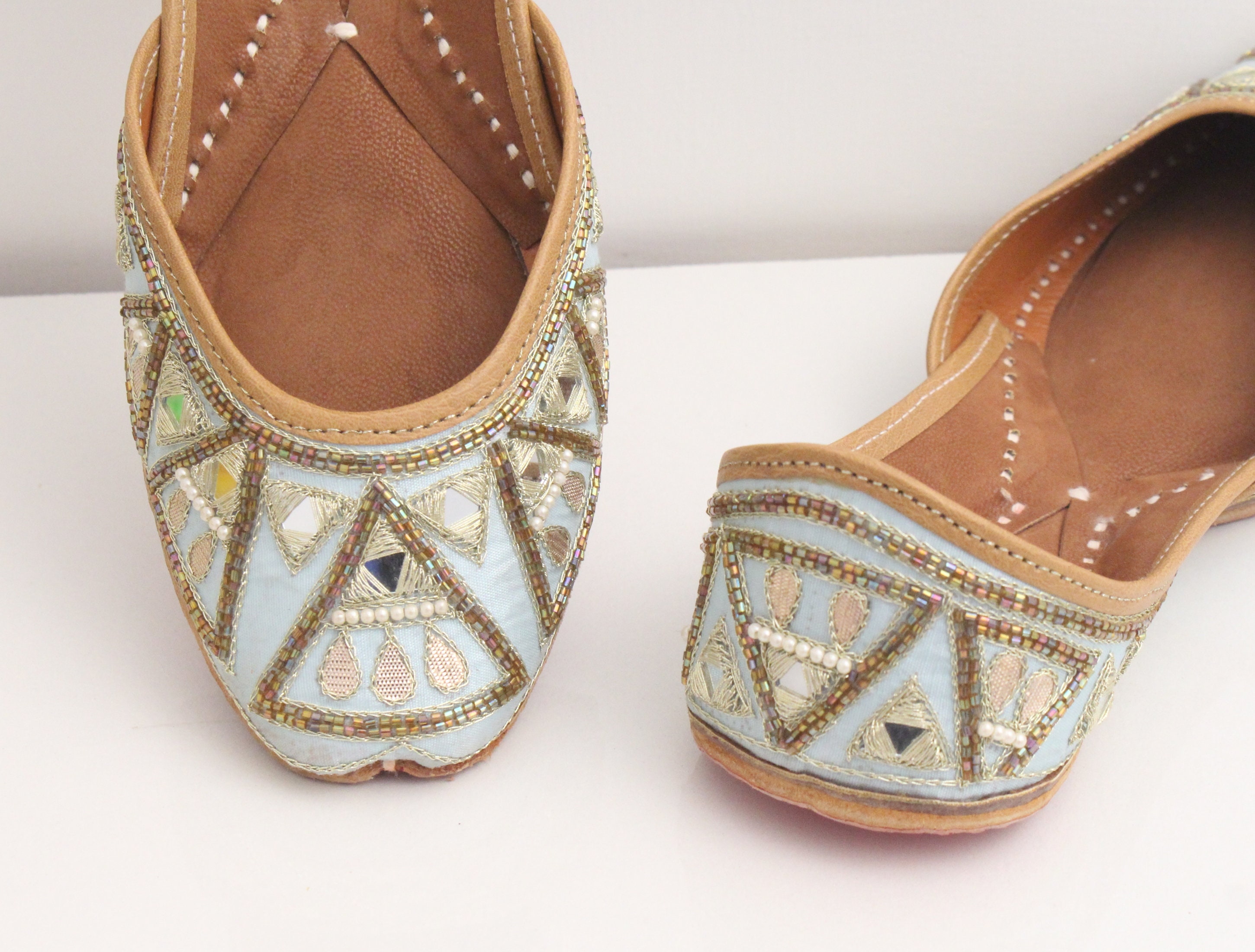 Indian Shoes/women Shoes/punjabi Jutti/mint Indian Leather Etsy