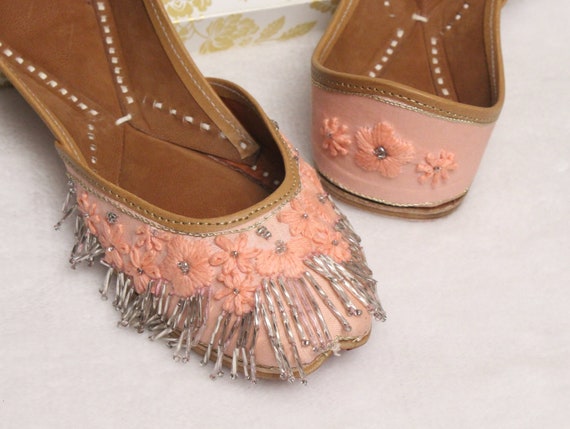 peach bridal shoes
