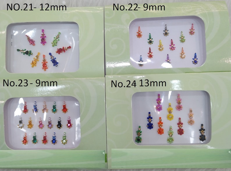 Long Multicolor Bindis: Self Adhesive Face Stickers - Etsy