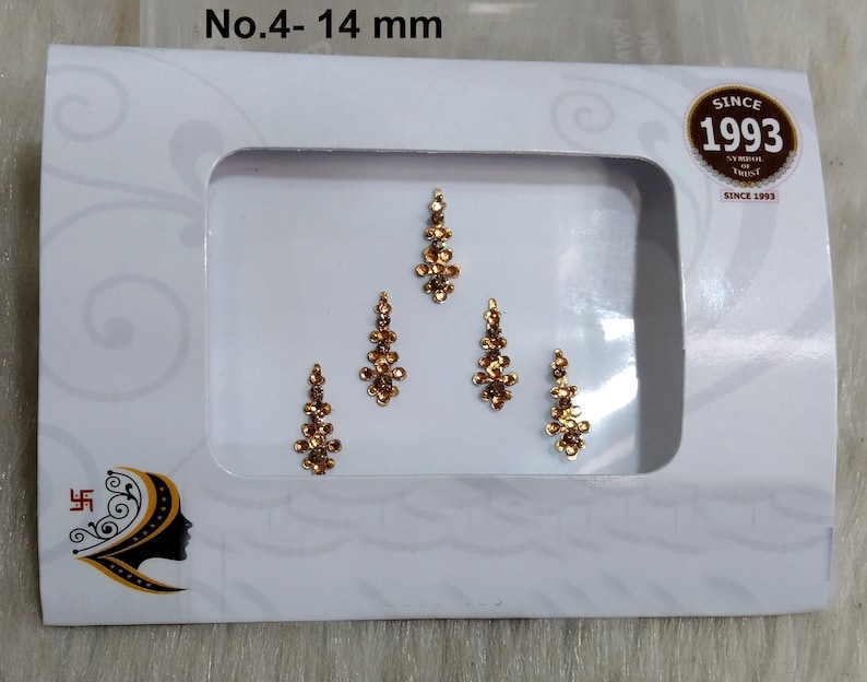 Gold Bridal Bindi Stickers: Long Face Jewels, Body Art Accessory - Etsy