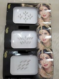 Silver Bindis Face Stickers, Long, Self Adhesive