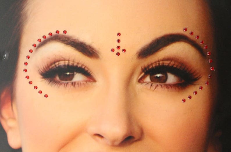 90 Red Stick On Face Gems Face Festival Jewels Sticker Body Etsy